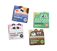 Paper Sticky Notes with Pearlescent, Mixed Styles | 100-Sheet Dispenser Box, Sheet Presented At the Opening, Short Messages and Keywords for Desk Organization