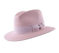PAPER STRAW CRUSHABLE FOLDABLE SUMMER PANAMA FEDORA HAT WITH BAND IN 6COLOURS (SMALL(55CM), PEACH)