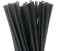 Paper Straws Pack of 250 - 20cm Eco-Friendly Biodegradable Drinking Straws - Sturdy, Compostable, Food-Safe - Ideal for Parties, Cafes & Daily Use (Black) (1)