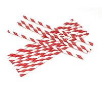 Paper Straws Stripes Red 250pk