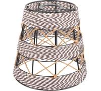 Paper String Woven Lampshade for Hanging Lamp, Easy Install | Metal Frame, E26 E27 Ceiling Fixture, Rustic Simple Style, Study Pendant Lighting Refresh