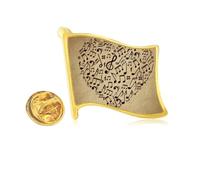 Paper Texture Heart Music Notes Golden Metal Flag Lapel Pin Badge