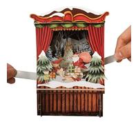 Paper Theatre North Pole Elves 3D Pop Up Christmas Greeting Card by Alljoy Cards XPT001