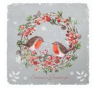 Paper Themes 10 pack of Luxury Christmas Cards with Envelopes (Robin's Red Breast)