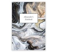 Paper Themes A5 Notebooks Personalised with Name or Text for Men Women and Children Customised Notepads | Gifts for Men & Women | Available in A4 A5 & A6 (Marble)