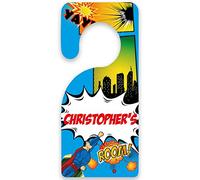 Paper Themes Door Signs for Kids bedroom Door Personalised Door Hangers - Superhero