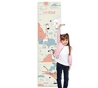 Paper Themes Personalised Childrens Height Chart for Kids Nursery Wall, or Bedroom - Cute Animals