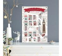 Paper Themes Personalised Christmas Advent Calendar A4 Card with 24 Doors (London Scene)