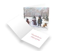 Paper Themes Personalised Christmas Cards Pack of 20- Fun in The Snow