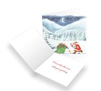 Paper Themes Personalised Christmas Cards Pack of 20- Santa Chasing Sleigh