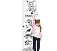 Paper Themes Personalised Height Chart - Black and White Jungle Animals