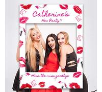 Paper Themes Personalised Hen Do Selfie Frame Party Photo Booth Props Prop Frames for Selfies at Hen Parties, Weddings and Birthdays for Classy Posts Instagram Facebook- Kiss the Miss