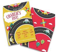 Paper Themes Personalised Kids Party Invitation Packs (Cars 24pk)