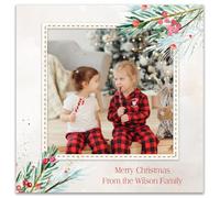 Paper Themes Personalised Photo Upload Christmas Card Packs (Christmas Berries 12pk)