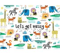 Paper Themes Play Mat for Kids - Arts & Crafts Splash Mat - Off to the Zoo (XL) 150 x 110 cm