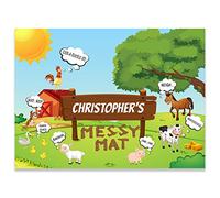 Paper Themes Play Mat for Kids - Messy Paint Sheet, Playdough, Arts and Crafts Splash Mat (Farm Animals, XL 150 x 110 cm)