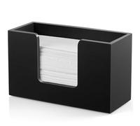 Paper Towel Dispenser Countertop, Wooden Bathroom Papers Towel Holder, Black Napkin Holder for Kitchen, Countertop Multifold C-Fold, Z-Fold, Trifold Paper Hand Towel Dispenser for Bathroom Toilet
