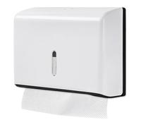 Paper Towel Dispenser, Hand Towel Dispenser for Paper Towels, Dispenser for Wall Mounting, Paper Towel Dispenser Wall for Kitchen, Bathroom, Office, Restaurant, Holds 200 Sheets (White, No Drilling)