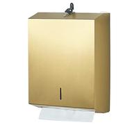 Paper Towel Dispenser Wall Mount Commercial c-fold/Multi-fold/Tri-fold, Touchless Hand Towel Dispenser with Lock(Gold)