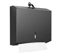 Paper Towel Dispenser Wall Mount Commercial, C Fold Multifold Hand Paper Towel Dispenser, Stainless Steel Tissue Holder (Matte Black)
