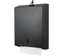 Paper Towel Dispenser Wall Mount Commercial c fold Multifold Trifold, Touchless Hand Towel Dispenser with Lock, (Matte Black)