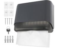 Paper Towel Dispenser Wall Mounted with Lock, Z-Fold Hand Towel Dispenser, Lockable Paper Towels Holder for Hotel Resturant Office Home(grey)