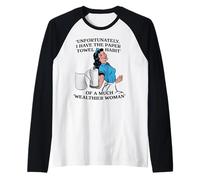 Paper Towel Habit Funny Retro Housewife Raglan Baseball Tee