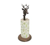 Paper Towel Holder Desktop Solid Wood Roll Paper Rack, Kitchen Oil Absorbent Paper Storage Rack, Plastic Wrap Deer Head Vertical Paper Holder Kitchen Roll Holder