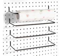 Paper Towel Holder for Pegboard, Extendable, Fit Any Standard Pegboard, 4 Packs, Black