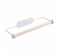 Paper Towel Holder Multifunctional Iron Wall Mounted Cling Film Storage Rack White