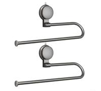 Paper Towel Holder with Suction Cup for Kitchen and Bathroom, Stainless Steel and ABS Build, Compact Design for Easy Mounting and Relocation in RVs and Boats (2 Pcs)