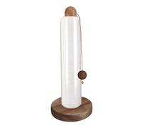 Paper Towel Holder Wood, Kitchen Paper Towel Stand, Vertical Toilet Tissue Organizer Rack for Hair Bands Dishcloths, Cling Film Holder