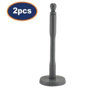 Paper Towel Holder Wooden Tissue Roll Dispenser Rack Pole Grey Standing 2Pcs