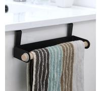 Paper Towel Holders, Cabinet Door Paper Towel Holder, 9 x 3 x 2" Hanging Over the Door Paper Towel Holder, Thicken Paper Towel Holder, Sturdy Storage Rack for Kitchen Bathroom, Black