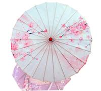 Paper Umbrella 32 inchJapanese Umbrella Cherry Peach Blossom Classical Oiled Paper Parasol for Women Chinese Art Silk Traditional Asian Bamboo Sunshade
