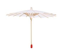 Paper Umbrella Decor Decorative, White Paper Decorative Umbrella Parasol School Decoration Photo Prop (20cm)