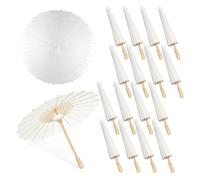 Paper Umbrella - DIY White Parasol for Wedding Photo, Cosplay Prop, Summer Whites Party Beach Decor(84cm 40PCS)