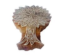 Paper Wood Stamp Large Leafy Tree Design Big Printing Block