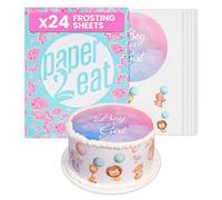 paper2eat Frosting Sheets Premium (Icing Sheets) 8.5“ x 11“ - 24 Count - White Edible Printer Paper