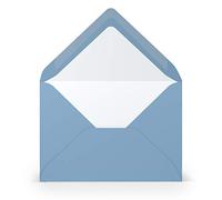 PAPERADO 50 envelopes dark blue ribbed light blue 100 g/m² envelope without window 11.4 x 16.2 cm envelopes with wet glue pointed flap
