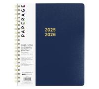 PAPERAGE 17 Month Academic Planner 2025-2026, Weekly & Monthly Spreads, August 2025 - December 2026, Large (8.5 in x 11 in), Royal Blue