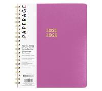 PAPERAGE 17 Month Academic Planner 2025-2026, Weekly & Monthly Spreads, August 2025 - December 2026, Large (8.5 in x 11 in), Raspberry