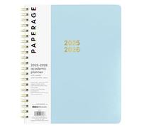 PAPERAGE 17 Month Academic Planner 2025-2026, Weekly & Monthly Spreads, August 2025 - December 2026, Large (8.5 in x 11 in), Light Blue