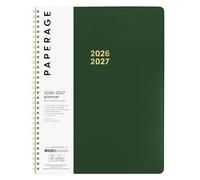 PAPERAGE 2 Year Monthly & Yearly Planner, 24 Months (January 2026 - December 2027), 8.5 in x 11 in, Spiral Bound 2026-2027 Planner with Monthly & Yearly Views, Note Pages & Trackers - Dark Green