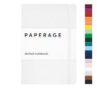 PAPERAGE Dotted Journal Bullet Notebook, Hard Cover, Medium 5.7 x 8 inches, 100 GSM Thick Paper (White, Dotted)