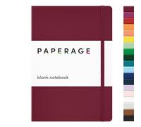 PAPERAGE Journal Blank Page Notebook, Hard Cover, Medium 5.7 x 8 inches, 100 GSM Thick Paper (Burgundy, Plain)