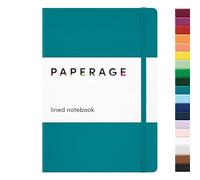 PAPERAGE Lined Journal Notebook, Hard Cover, Medium 5.7 X 8 inches, 100 gsm Thick Paper. Use for Office, Home, School, or Business (Turquoise, Ruled)