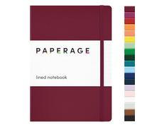 PAPERAGE Lined Journal Notebook, Hard Cover, Medium 5.7 X 8 inches, 100 gsm Thick Paper. Use for Office, Home, School, or Business (Burgandy, Ruled)