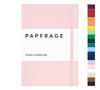 PAPERAGE Lined Journal Notebook, Hard Cover, Medium 5.7 X 8 inches, 100 gsm Thick Paper. Use for Office, Home, School, or Business (Blush Pink, Ruled)