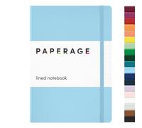 PAPERAGE Lined Journal Notebook, (Light Blue), 160 Pages, Medium 5.6 in x 8 in - 100 GSM Thick Paper - Hardcover Journaling Notebook for Work, School & Note Taking